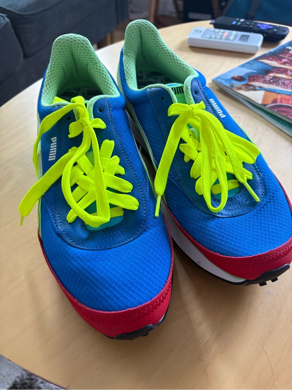 Puma Blue & Neon Green Running Shoes
